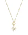 Aqua Cubic Zirconia Star Pendant Necklace, 16 - Exclusive In Gold
