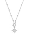 Aqua Cubic Zirconia Star Pendant Necklace, 16 - Exclusive In Silver