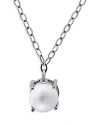 Aqua Cultured Freshwater Pearl Pendant Necklace, 15.5-17.5 In White/silver