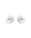Aqua Cultured Freshwater Pearl Solitaire Stud Earrings In White/gold
