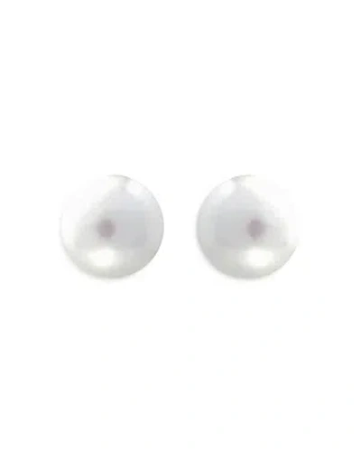 Aqua Cultured Freshwater Pearl Solitaire Stud Earrings In White/gold