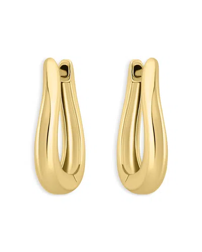 Aqua Curvy Huggie 18k Yellow Gold Plated Sterling Silver Hoop Earrings, 0.6l - Exclusive
