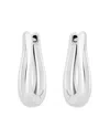 Aqua Curvy Huggie Hoop Earrings In Sterling Silver - Exclusive In Silver