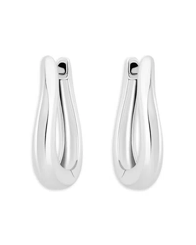 Aqua Curvy Huggie Hoop Earrings In Sterling Silver - Exclusive