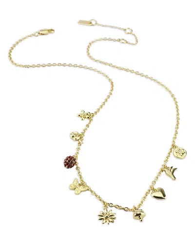 Aqua Delicate Charm Necklace, 17-19 - Exclusive In Gold