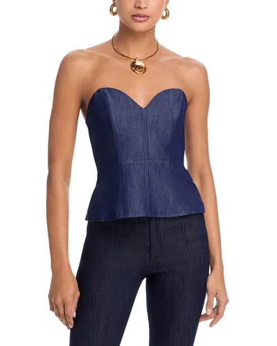Aqua Denim Bustier Top - Exclusive In Blue