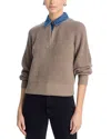 Aqua Denim Collar Sweater - Exclusive In Brown