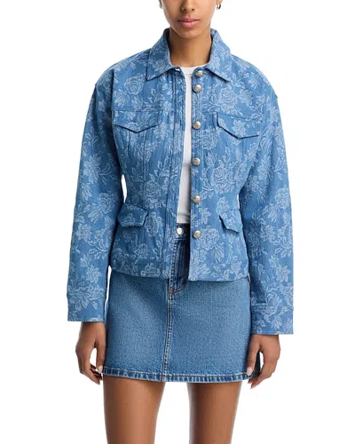 Aqua Denim Jacquard Jacket - Exclusive In Blue