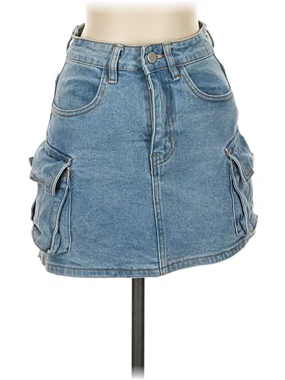 Pre-owned Aqua Denim Skirt In Blue