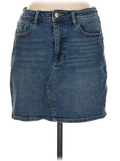 Pre-owned Aqua Denim Skirt In Blue