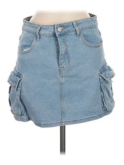 Pre-owned Aqua Denim Skirt In Blue