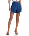 Aqua Denim Tab Waist Shorts - Exclusive