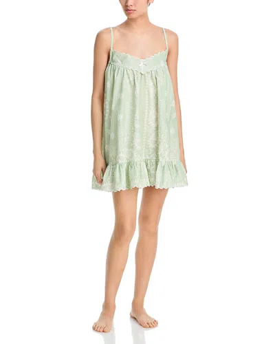 Aqua Designed By Agua Bendita Cotton Sleep Dress - Exclusive In Green
