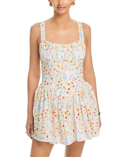 Aqua Ditsy Fruit Mini Dress - Exclusive In Multi