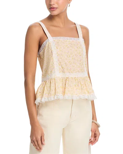 Aqua Ditsy Sweet Floral Lace Top - Exclusive In Neutral