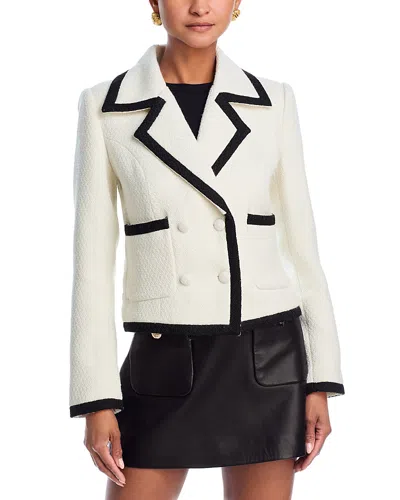 Aqua Double Breasted Blazer - Exclusive In Ivory/black