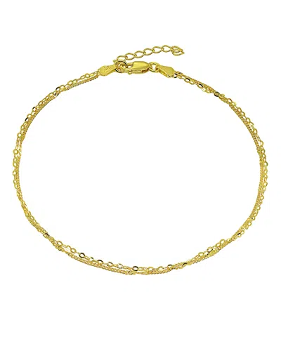 Aqua Double Chain Ankle Bracelet - Exclusive In Gold