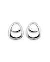 Aqua Double Interlocking Front Facing Hoop Earrings In Sterling Silver - Exclusive In Silver