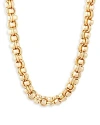 AQUA DOUBLE LINK CHAIN NECKLACE IN 16K GOLD PLATED, 16 - 100% EXCLUSIVE