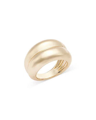 Aqua Double Puff Band Ring - Exclusive In Gold