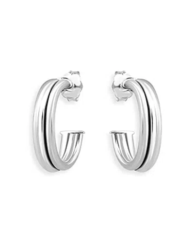 Aqua Double Row C Hoop Earrings In Sterling Silver- 100% Exclusive