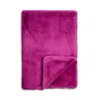 Aqua Double Sided Rex Rabbit Faux Fur Throw - Exclusive In Pink
