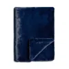 Aqua Double Sided Rex Rabbit Faux Fur Throw - Exclusive In Navy
