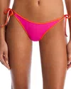 Aqua Double Tie String Bikini Bottom - Exclusive In Pink/orange