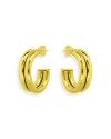 Aqua Double Tube Hoop Earrings In 18k Gold Plated Sterling Silver - 100% Exclusive