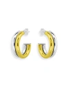 Aqua Double Tube Hoop Earrings In 18k Gold Plated Sterling Silver - 100% Exclusive In Gold/silver