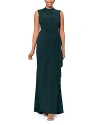 Aqua Womens Ruched Formal Evening Dress In Pine