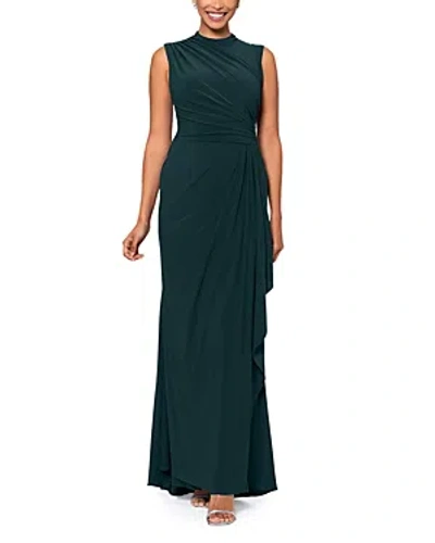 Aqua Draped Gown - Exclusive In Pine