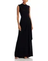 Aqua Draped Gown - Exclusive In Black