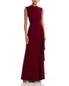 Aqua Draped Gown - Exclusive In Bordeaux