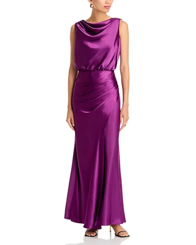 Aqua Draped Maxi Dress - Exclusive In Purple