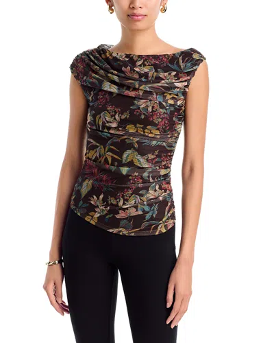 Aqua Draped Mesh Sleeveless Top - Exclusive In Multi