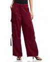Aqua Drawstring Hem Cargo Pants - Exclusive In Burgundy
