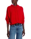 Aqua Drop Shoulder Cashmere Hoodie - Exclusive In Big Apple Red