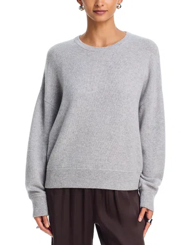 Aqua Drop Shoulder Dolman Crewneck Cashmere Sweater - Exclusive In Gray