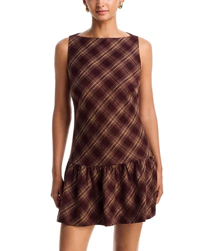 Aqua Drop Waist Sleeveless Mini Dress - Exclusive In Brown