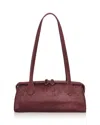 Aqua East West Leather Shoulder Bag - Exclusive In Burgundy