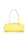 Aqua East West Medium Faux Leather Shoulder Bag - Exclusive In Butter Yellow