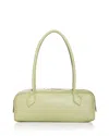 Aqua East West Medium Faux Leather Shoulder Bag - Exclusive In Pistachio