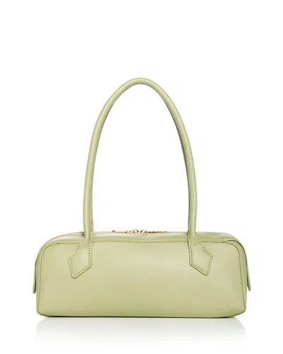 Aqua East West Medium Faux Leather Shoulder Bag - Exclusive In Pistachio
