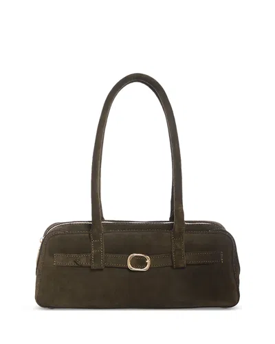 Aqua East West Suede Belted Bag - Exclusive In Green