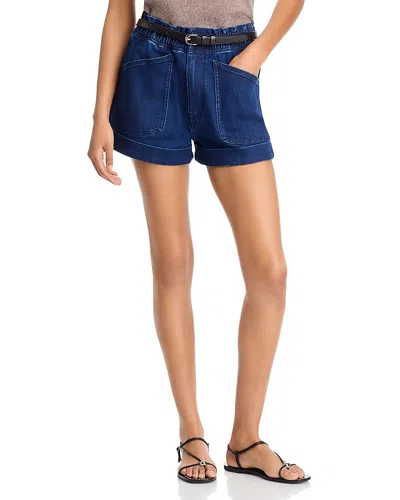 Aqua Elastic Waist Denim Shorts - Exclusive In Dark Wash