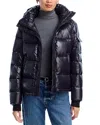 Aqua Ella Gloss Puffer Jacket With Hood - Exclusive In Blue