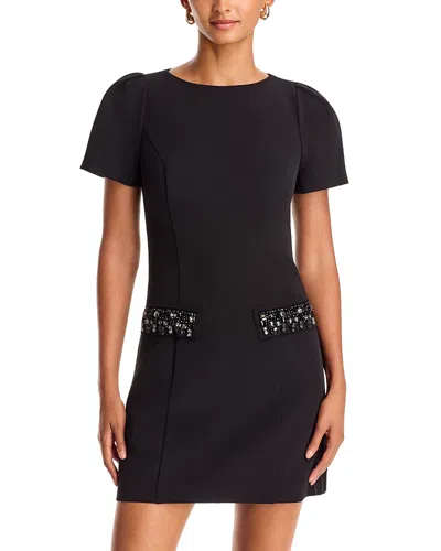 Aqua Embellished Short Sleeve Mini Dress - Exclusive In Multi