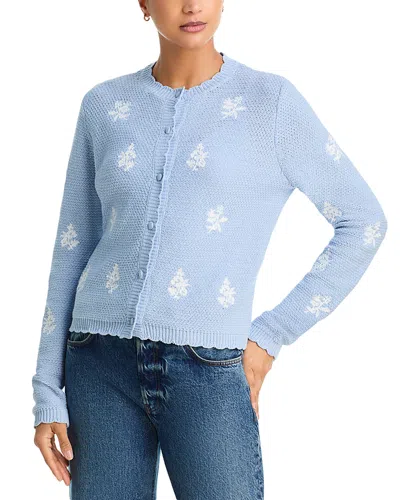 Aqua Embroidered Cardigan - Exclusive In Blue