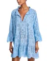 AQUA EMBROIDERED COVER-UP DRESS - EXCLUSIVE